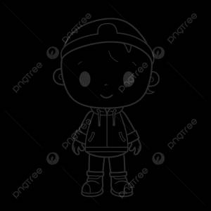 мальчик в шляпе и куртке раскраски наброски эскиз рисунок вектор PNG , мультфильм рисунок человека, мультфильм человек наброски, Эскиз мультяшного человека PNG картинки и пнг рисунок для й загрузки