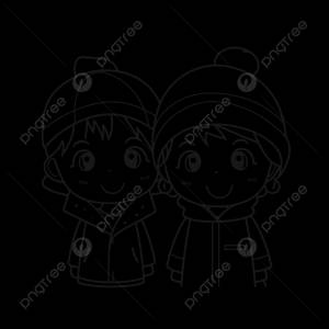 раскраска двух человек в зимнем очертании эскиза вектор PNG , советы по рисованию, советы, советы эскиз PNG картинки и пнг рисунок для й загрузки