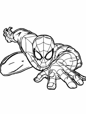 Картинка Человек Паук черно белая для мальчиков