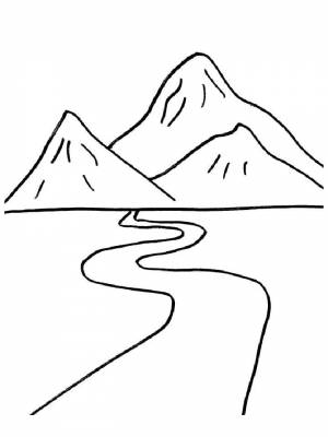 Раскраска Горы картинка в формате  для детей