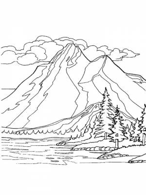 Раскраска Горы  картинку для девочек
