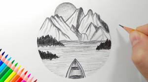 ГОРНЫЙ ПЕЙЗАЖ КАРАНДАШОМ, Просто рисуем