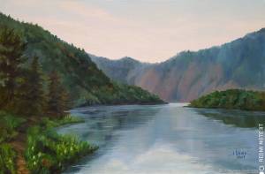 Река енисей рисунок