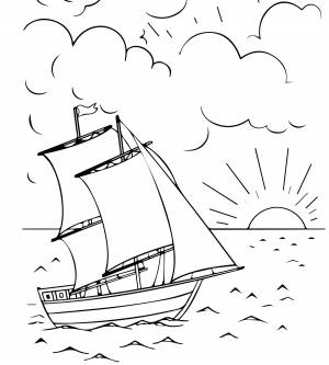Корабль в море