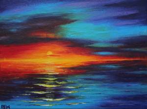 art Живопись море закат картины