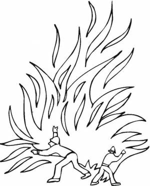 Раскраски Раскраска Огонь и пожарные Огонь