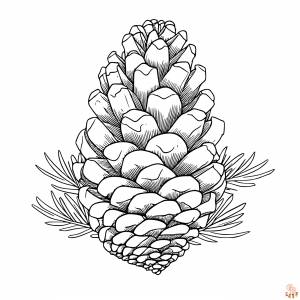 Раскраски из сосновой шишки для печати  для детей и взрослых