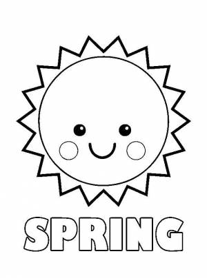 Раскраски Раскраска Солнце весна, Download print coloring page