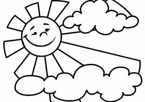 Раскраски Раскраска Солнышко улыбается Раскраски для малышей, Download print coloring page