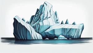 Рисунок айсберга со словами айсберги на нем