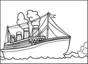 Раскраска Корабль и айсберг