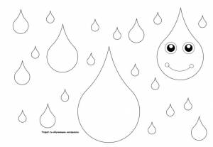 Раскраска капля воды для детей
