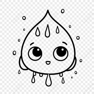 Мультяшная капля дождя, раскраска, набросок, эскиз, рисунок вектор,страница изображение_Фото номер 380531859_EPS Формат изображения_ru
