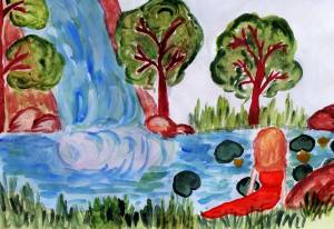 Рисунок разноцветные капли