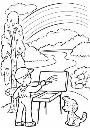 Раскраска Летний пейзаж