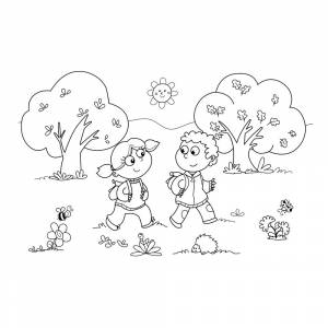 Раскраска Осенний пейзаж