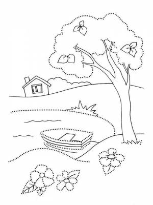 Раскраска Пейзаж  для детей
