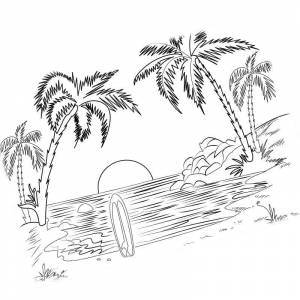 Раскраска летний пейзаж