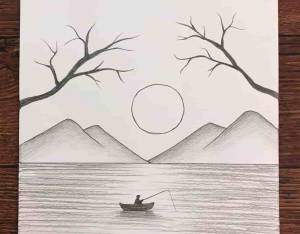 Пейзаж рисунок легко