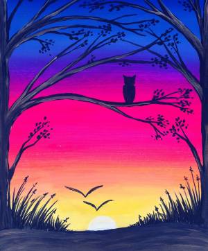 Легкий рисунок красками природа