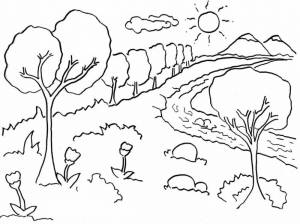 Раскраска Легкий пейзаж