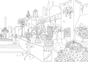Сложные раскраски для взрослых по теме Город