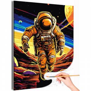 AAAA-Q1771 Мужчина космонавт Люди Фэнтези Космос Яркая Сложная Интерьерная Раскраска картина по номерам на холсте недорого