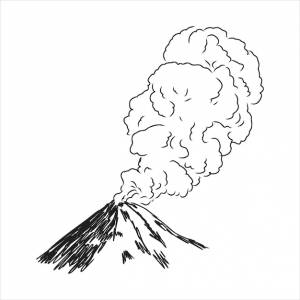Вектор рисовать эскиз вулкана
