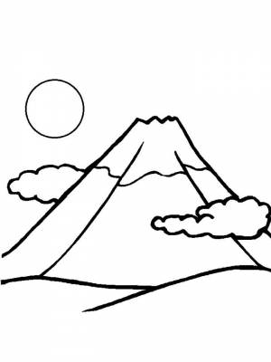 Раскраска Вулкан   в формате