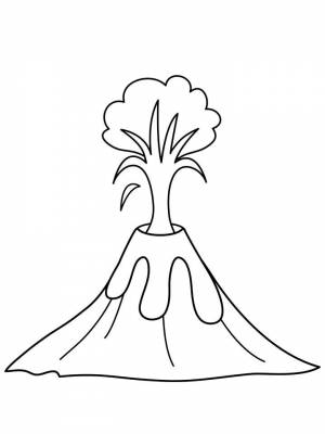 Раскраска Вулкан   в формате