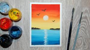 Рисуем очень простой закат на море