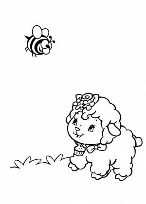 Пчелка и и милый барашек Раскраски для девочек онлайн