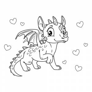 Раскраска Самый милый дракон