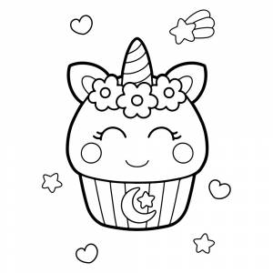 Раскраска Кексик единорог
