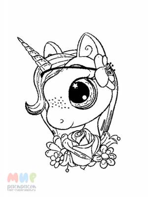 Раскраска Единорог потерял свой рог