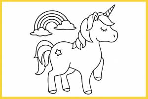 Раскраска Единорог и радуга