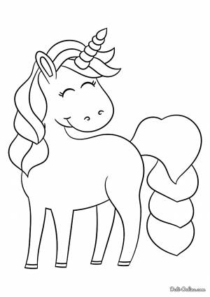 Раскраска Милый единорог