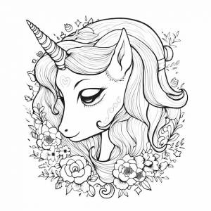 Раскраска милашка и милый единорог