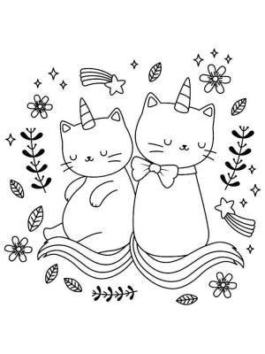 Раскраски Кот Единорог