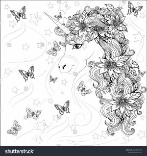 Раскраска для взрослых Единорог