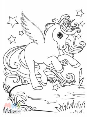 Раскраска Единорог потерял свой рог