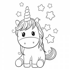 Раскраски единорог миленький