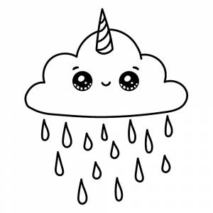 Раскраска Единорог тучка