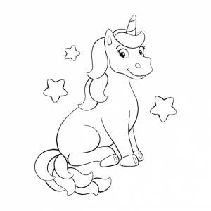 Раскраска для детей цифровая печать милый единорог персонаж в мультяшном стиле