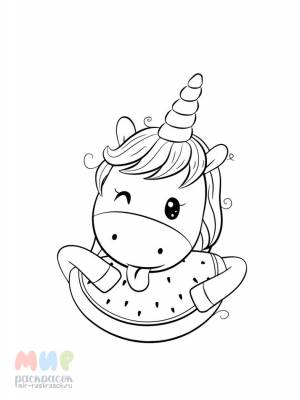 Раскраска Единорог потерял свой рог