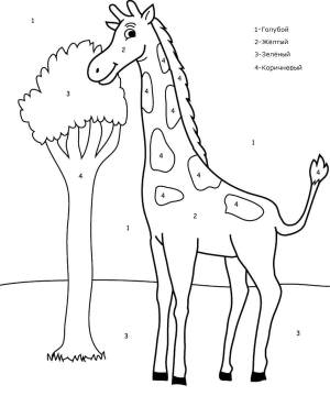 Раскраски Раскраска Жираф Животные, Download print coloring page
