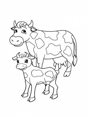 Раскраска Корова для детей  картинку для мальчиков