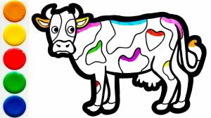 Раскраска для детей КОРОВА