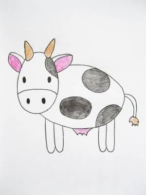 Рисунок корова карандашом детский