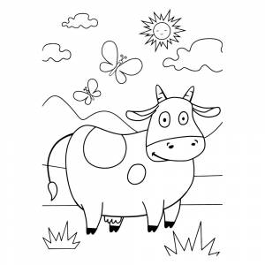 Раскраска Корова из Синего Трактора